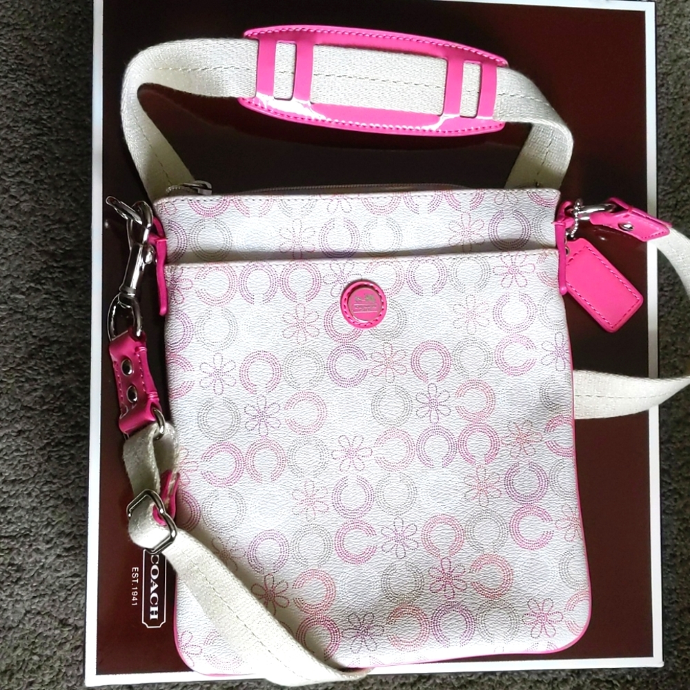 Coach crossbody w flowers